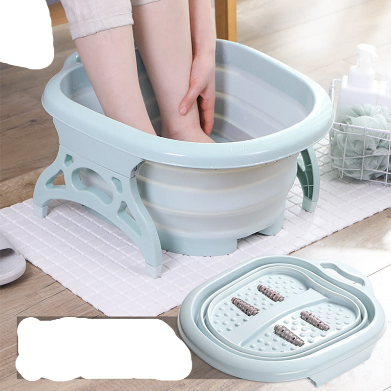 Skorter | Collapsible Foot Bath Foaming Massage Plastic Bucket Pool Reduce Pressure