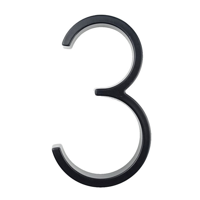 Skorter | Royelux Modern House Numbers - Stainless Zinc Alloy, Black Finish, 5" High
