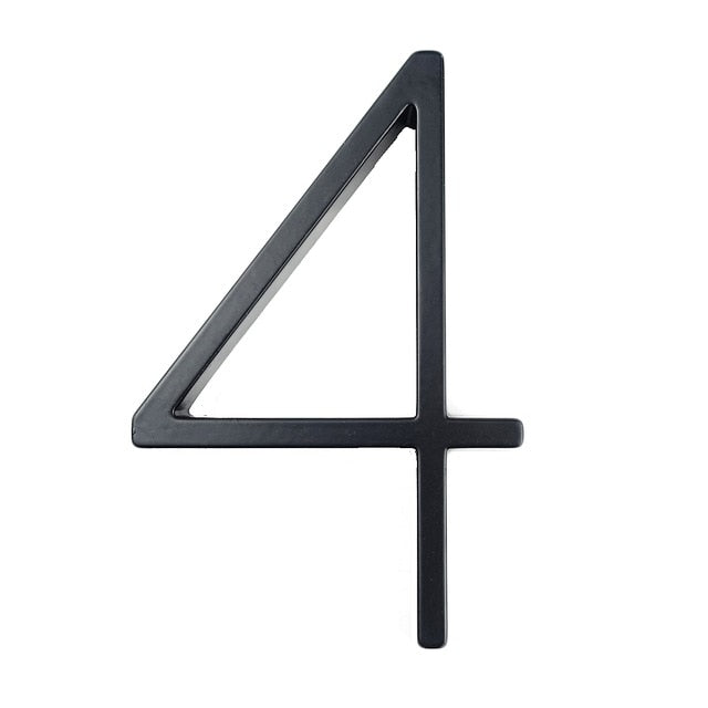 Skorter | Royelux Modern House Numbers - Stainless Zinc Alloy, Black Finish, 5" High