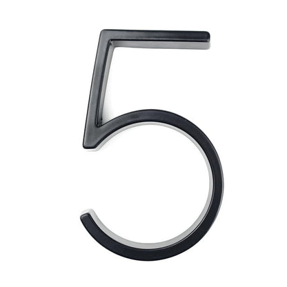 Skorter | Royelux Modern House Numbers - Stainless Zinc Alloy, Black Finish, 5" High