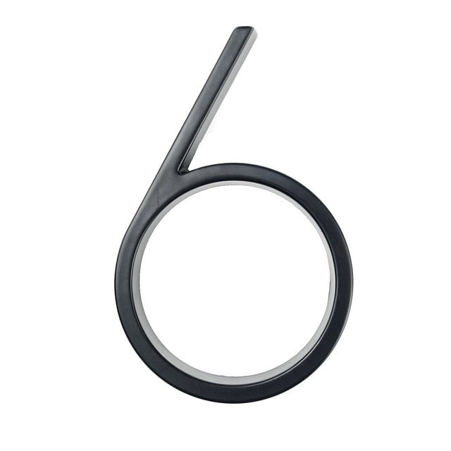Skorter | Royelux Modern House Numbers - Stainless Zinc Alloy, Black Finish, 5" High