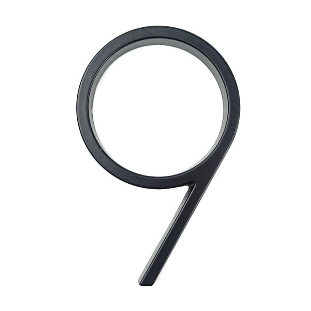 Skorter | Royelux Modern House Numbers - Stainless Zinc Alloy, Black Finish, 5" High