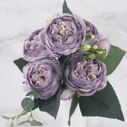 Skorter | 9-piece Silk Artificial Peonies Artificial Flowers