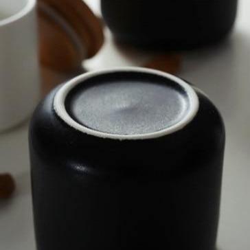 Skorter | BambooNest Ceramic Storage Boxes with Bamboo Lid | Stylish Storage | Perfect for Kitchen & Bathroom | Available in White & Black