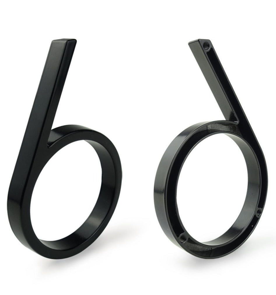 Skorter | Royelux Modern House Numbers - Stainless Zinc Alloy, Black Finish, 5" High
