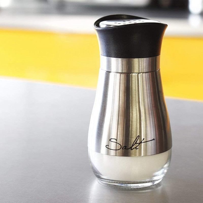 Skorter | and Pepper Shakers Stainless Steel Glass Set BPA Free, 4oz