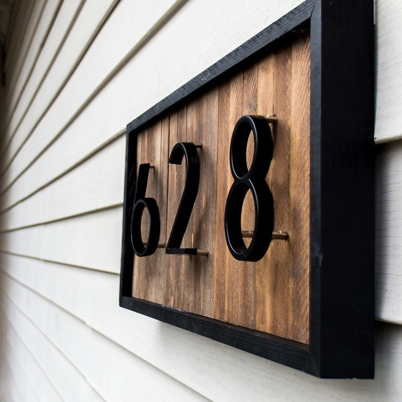 Skorter | Royelux Modern House Numbers - Stainless Zinc Alloy, Black Finish, 5" High
