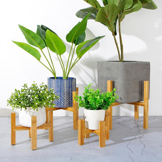 Skorter | BambooElevate Plant Stand made of bamboo wood | Adjustable & Stable | Perfect for indoors