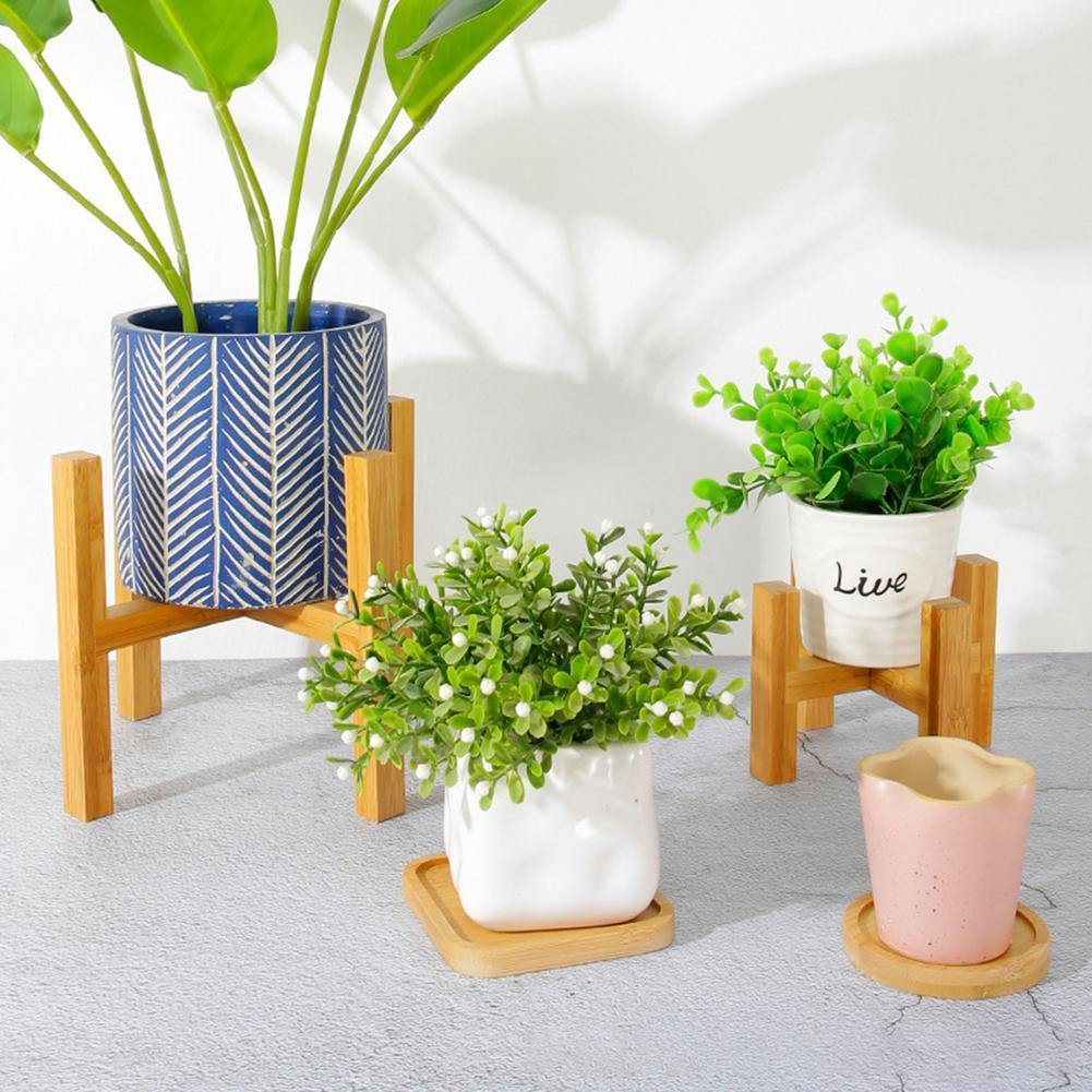 Skorter | BambooElevate Plant Stand made of bamboo wood | Adjustable & Stable | Perfect for indoors