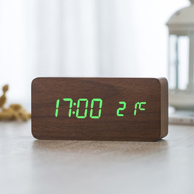 Skorter | Digital LED Alarm Clock | Voice Control, Clear Display & Modern Design for Bedroom Use