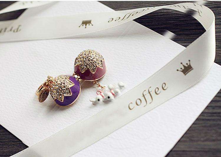 Skorter | Easter Egg Rabbit Charm Women's Handbag Zipper Keychains Movable Pendant For Girl Jewelry