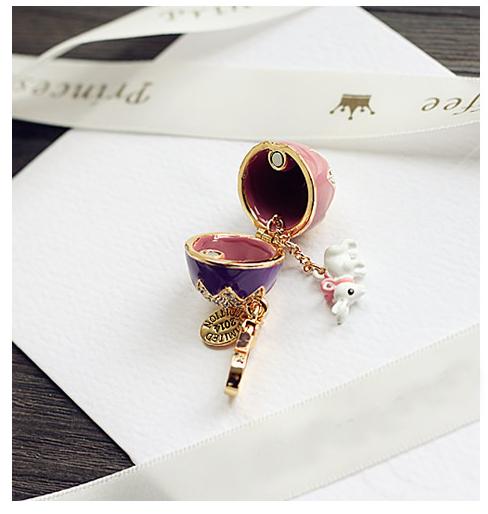 Skorter | Easter Egg Rabbit Charm Women's Handbag Zipper Keychains Movable Pendant For Girl Jewelry