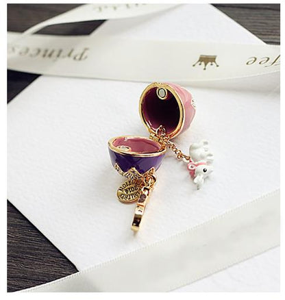 Skorter | Easter Egg Rabbit Charm Women's Handbag Zipper Keychains Movable Pendant For Girl Jewelry