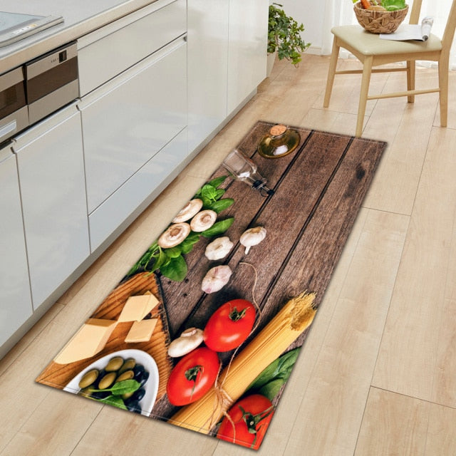 Skorter | CookEase Food-Themed Kitchen Mat | Non-slip & Water-Repellent | Comfort Mat for Kitchen & Household