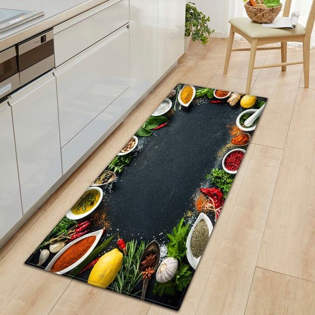 Skorter | CookEase Food-Themed Kitchen Mat | Non-slip & Water-Repellent | Comfort Mat for Kitchen & Household