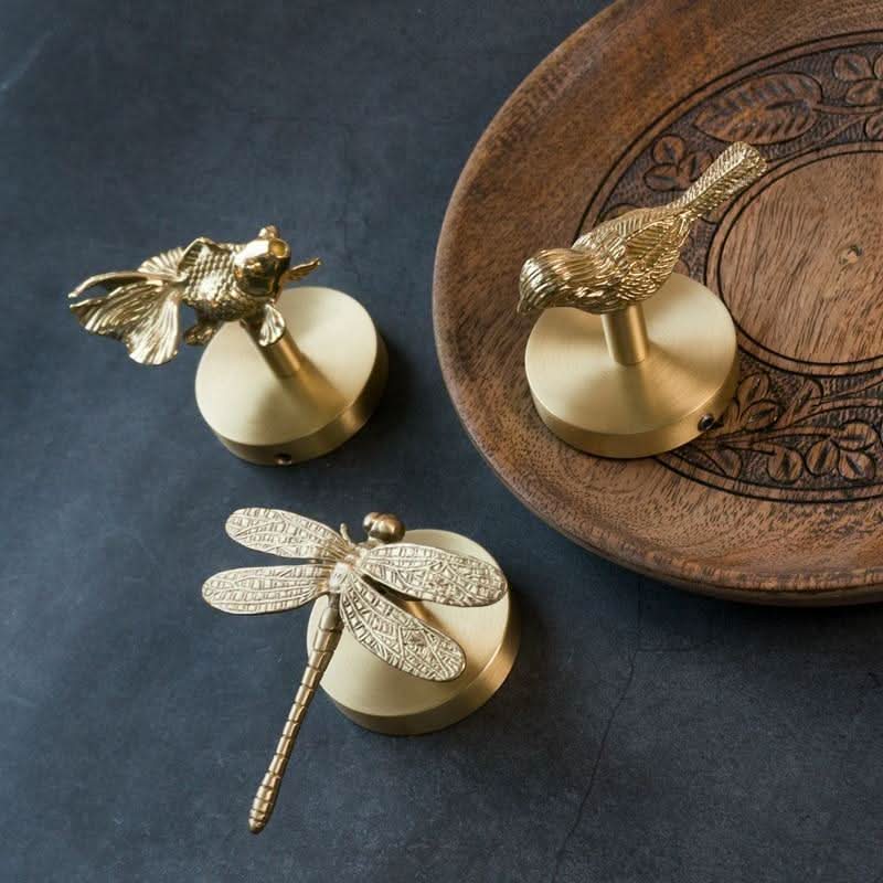 Skorter | Brass Animal Wall Hook Rack Gold Accents