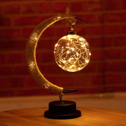 Skorter | Rayvia Lunar Lamp - Half Moon LED Light with Glass Globe for Cozy Atmosphere