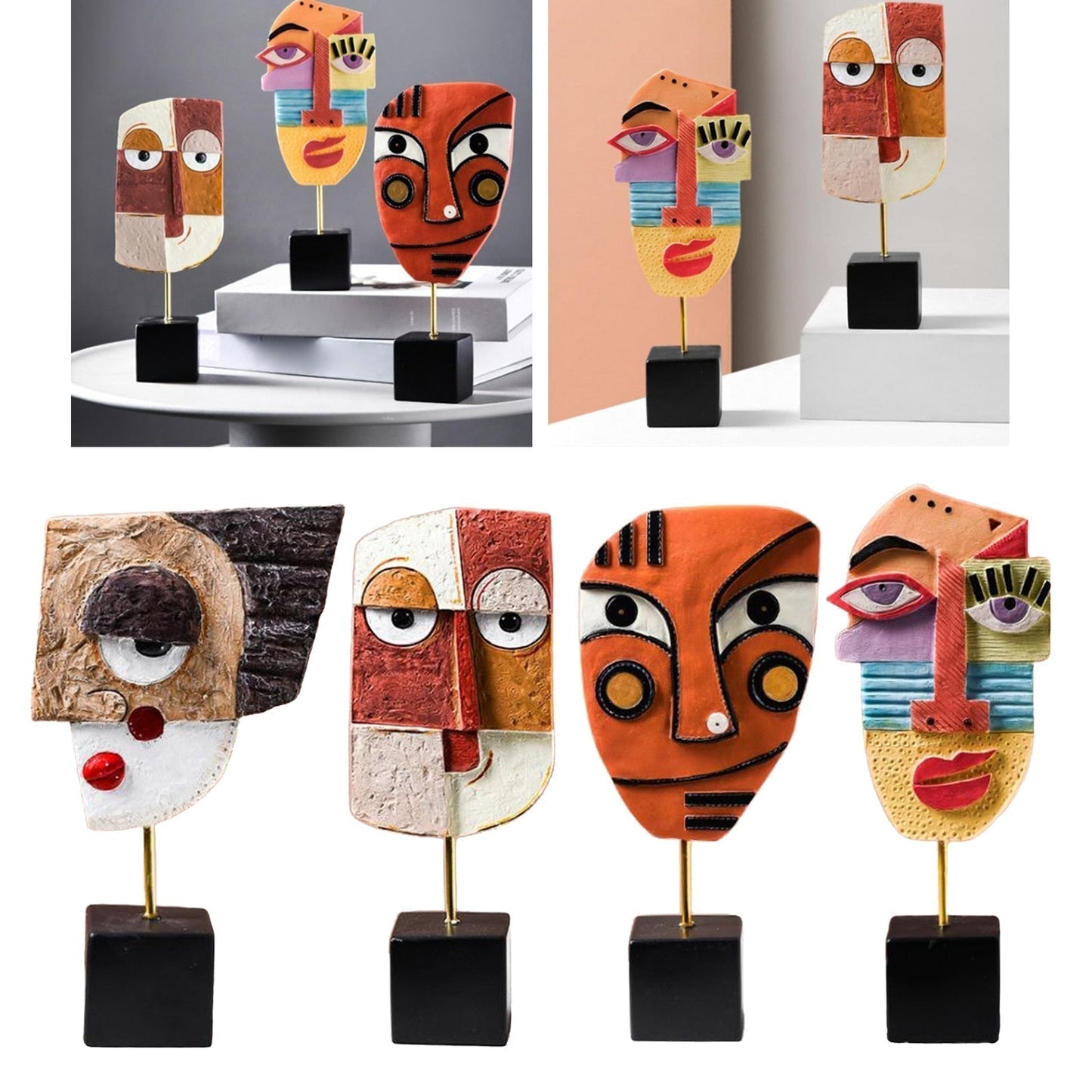 Skorter | Abstract Pop Art Face Home Sculpture