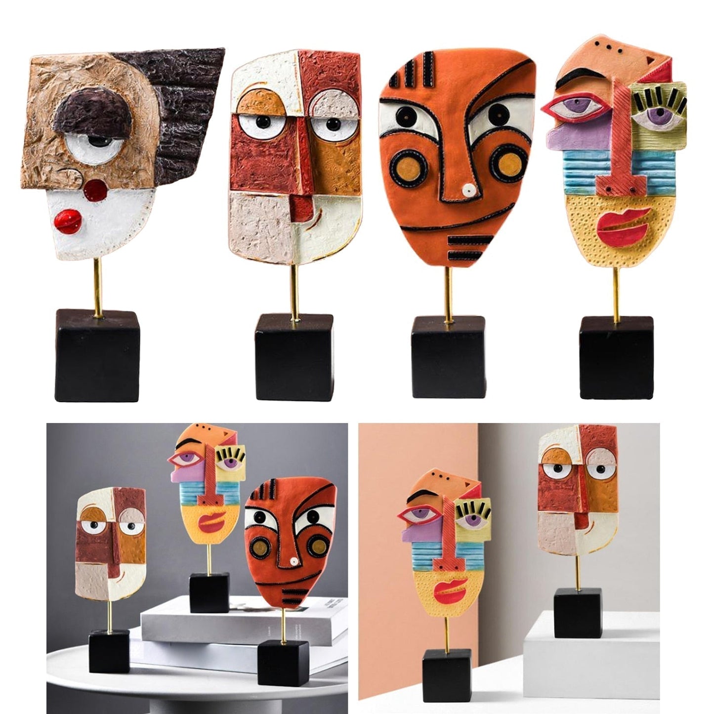 Skorter | Abstract Pop Art Face Home Sculpture