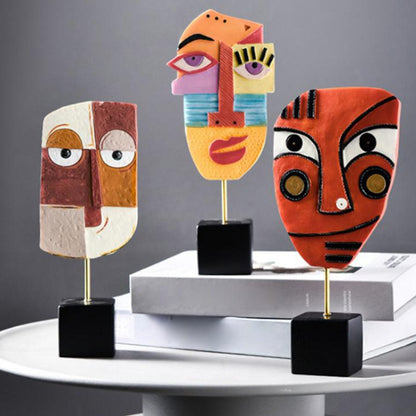 Skorter | Abstract Pop Art Face Home Sculpture