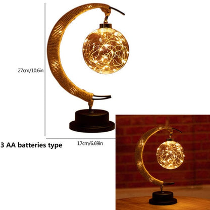 Skorter | Rayvia Lunar Lamp - Half Moon LED Light with Glass Globe for Cozy Atmosphere