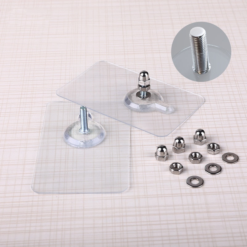 Skorter | 10 pieces heavy-duty punch-free transparent adhesive hooks