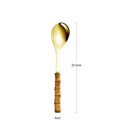 Skorter | Bamboo Handle Salad Serving Cutlery Kitchen Accessories