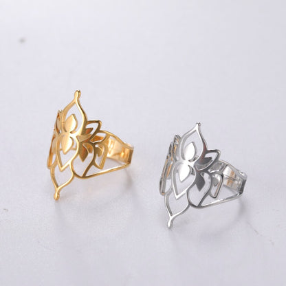 Skorter | Buddha Vintage Lotus Rings for Women