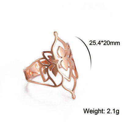Skorter | Buddha Vintage Lotus Rings for Women