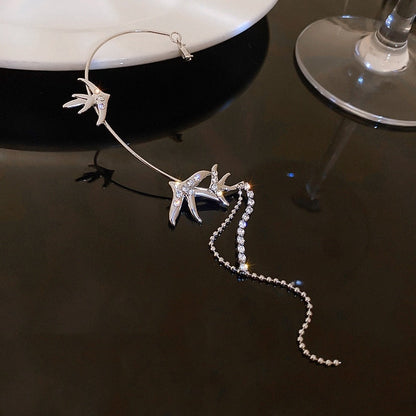 Skorter | Animal Birds Tassel Women Earrings Clip Ear Cuff
