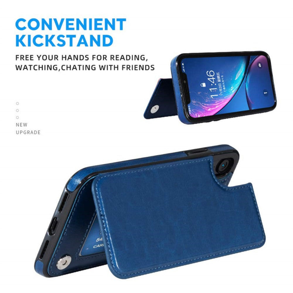 Skorter | Retro Theme Vegan Leather Flip Wallet Case for iPhone 11 to 15
