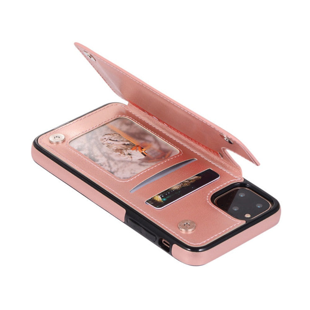 Skorter | Retro Theme Vegan Leather Flip Wallet Case for iPhone 11 to 15