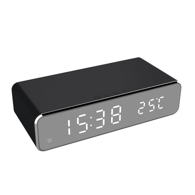 Skorter | Smart Alarm Clock Charging Station – 2-in-1 Digital Alarm Clock with Magnetic Qi Charger