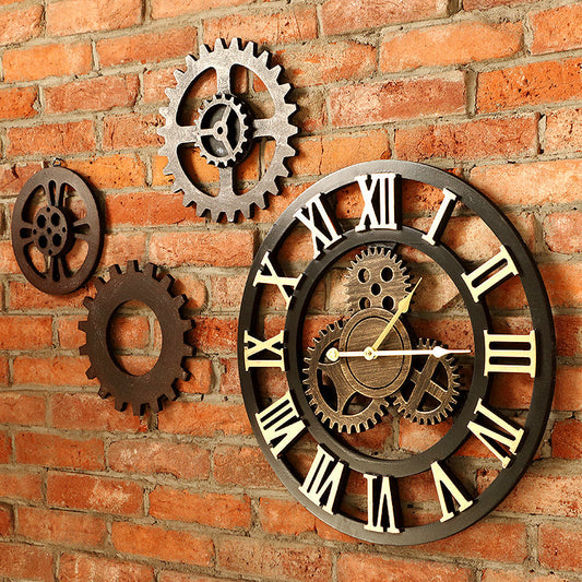 Skørter | 40cm/45cm Handmade 3D retro rustic decorative wall clock