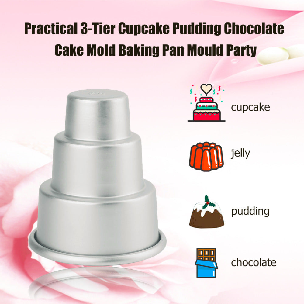Skorter | 3-Tier Cupcake Pudding Cake Mold 5 pcs set