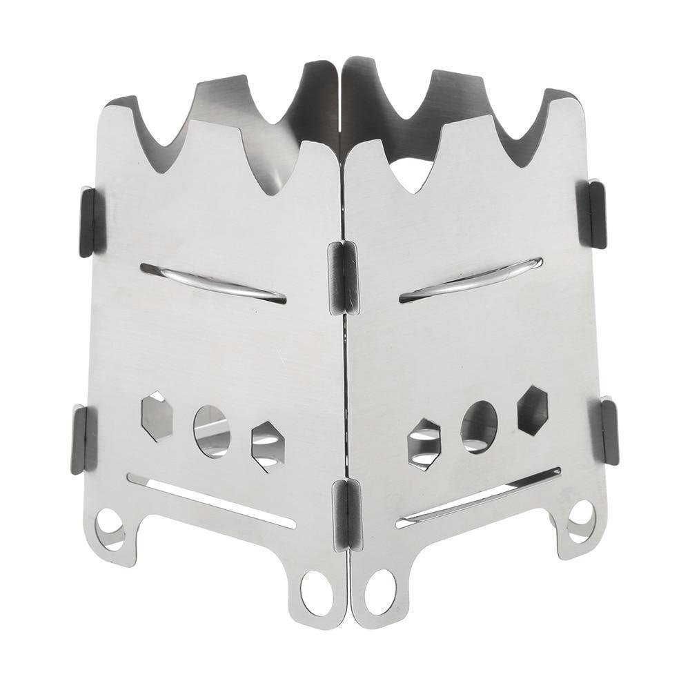 Skorter | Rocket Stove Folding Wood Camping with Alcohol Tray Stainless Steel