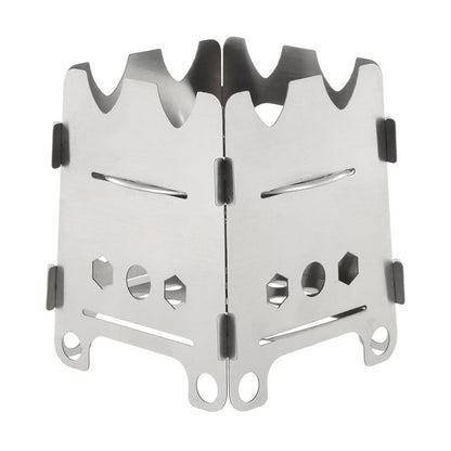 Skorter | Rocket Stove Folding Wood Camping with Alcohol Tray Stainless Steel
