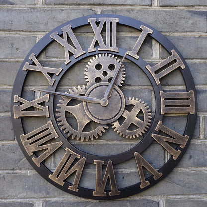 Skørter | 40cm/45cm Handmade 3D retro rustic decorative wall clock