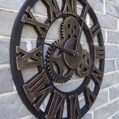 Skørter | 40cm/45cm Handmade 3D retro rustic decorative wall clock