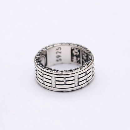 Skørter | 925 Sterling Silver Ring Men Jewelry Couple Gossip Turn Mantra Engagement Ring Women Gift Vintage Fine Jewelry R7