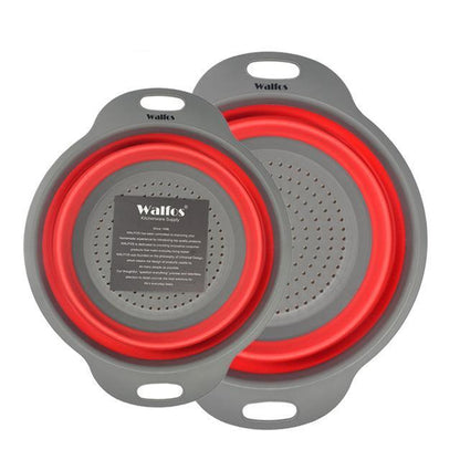 Skorter | 2 Piece: Collapsible Silicon Kitchen Strainer / Washing Basket