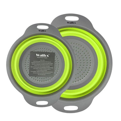 Skorter | 2 Piece: Collapsible Silicon Kitchen Strainer / Washing Basket
