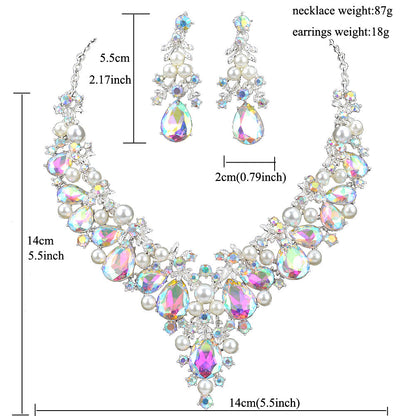 Skørter | Delicate Skinnen AB crystal and pearl Jewelry set For women wedding Dress