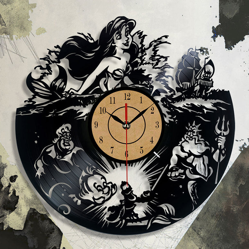 Skørter | Fashion Design Clock CD Vinyl Record Wall Clock The Little Theme 3D Hanging Clocks Wall Clock Home Decoration
