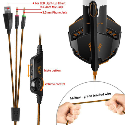 Skorter | Dragon RZ LED 3.5MM Stereo Gaming Headphone with Microphone