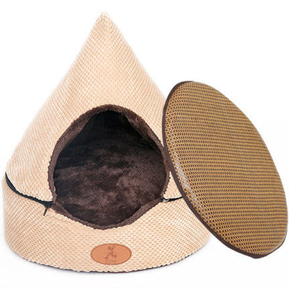 Skorter | HOOPET Pet Dog Cat Tent House All Seasons Dirt-resistant Soft Yurt Bed with Double Sided Washable Cushion