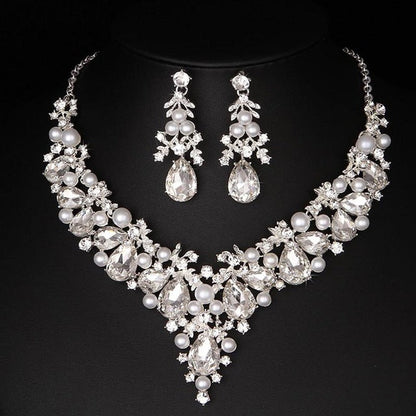 Skørter | Delicate Skinnen AB crystal and pearl Jewelry set For women wedding Dress