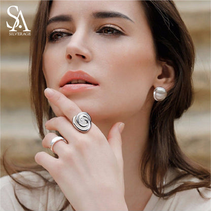 Skørter | SA SILVERAGE Genuine 925 Sterling Silver Rose Wedding Rings Flower Fine Jewelry 925 Sterling-Silver-Jewelry Ring for women