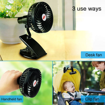 Skørter | Mini Mute Clamp Fan Rechargeable Silent 4 Blades Stroller Fans Portable Air Cooling 3 Speeds Desktop USB Fan with USB Output