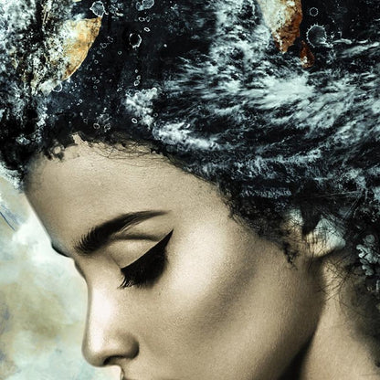 Skorter | Abstract Girl Hair Whirl Canvas